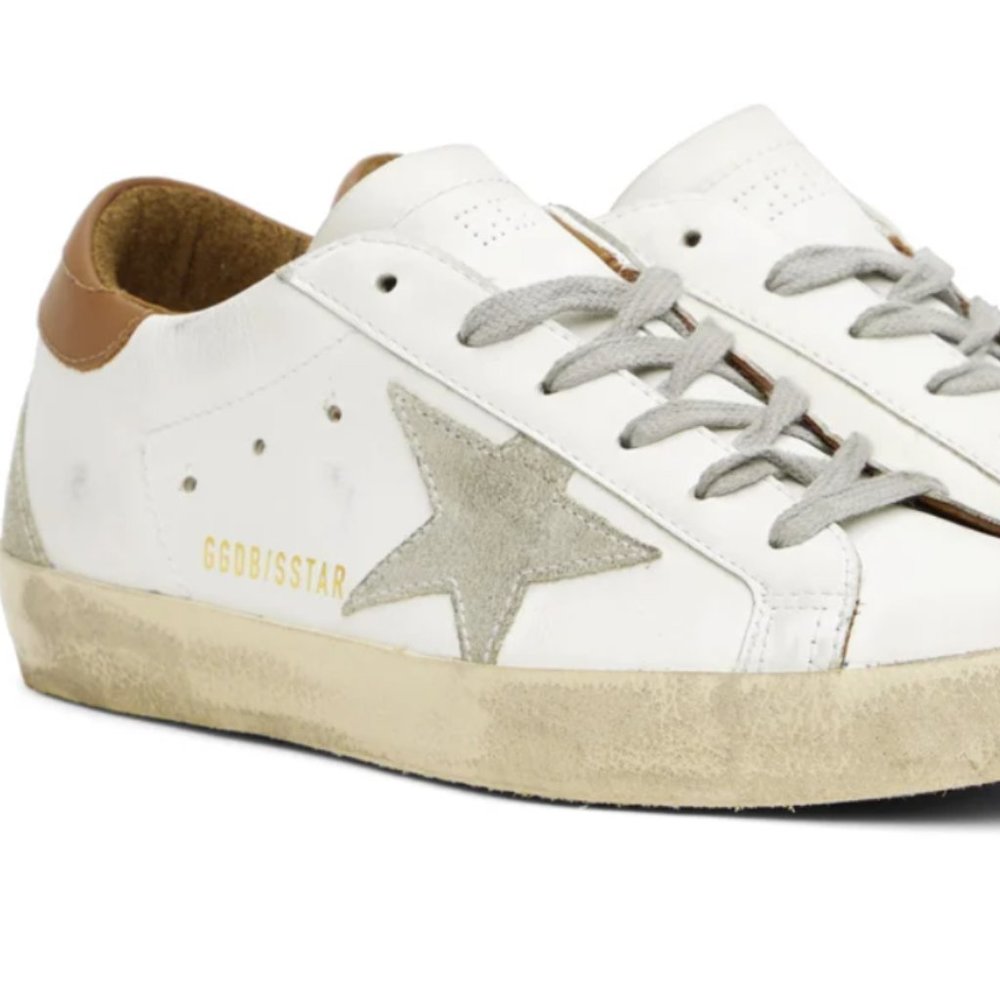 GOLDEN GOOSE Exclusive White & Brown Super-Star Classic Sneakers